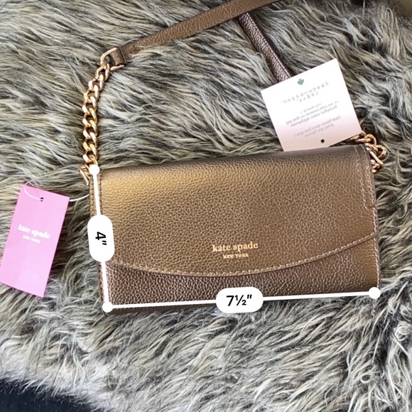 NWT Kate Spade metallic leather crossbody clutch - Picture 6 of 7